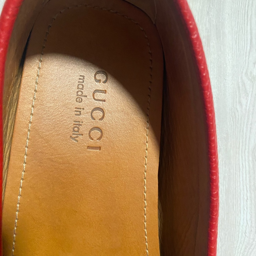 Gucci Red Leather Horsebit Drivers - Picture 9 of 16